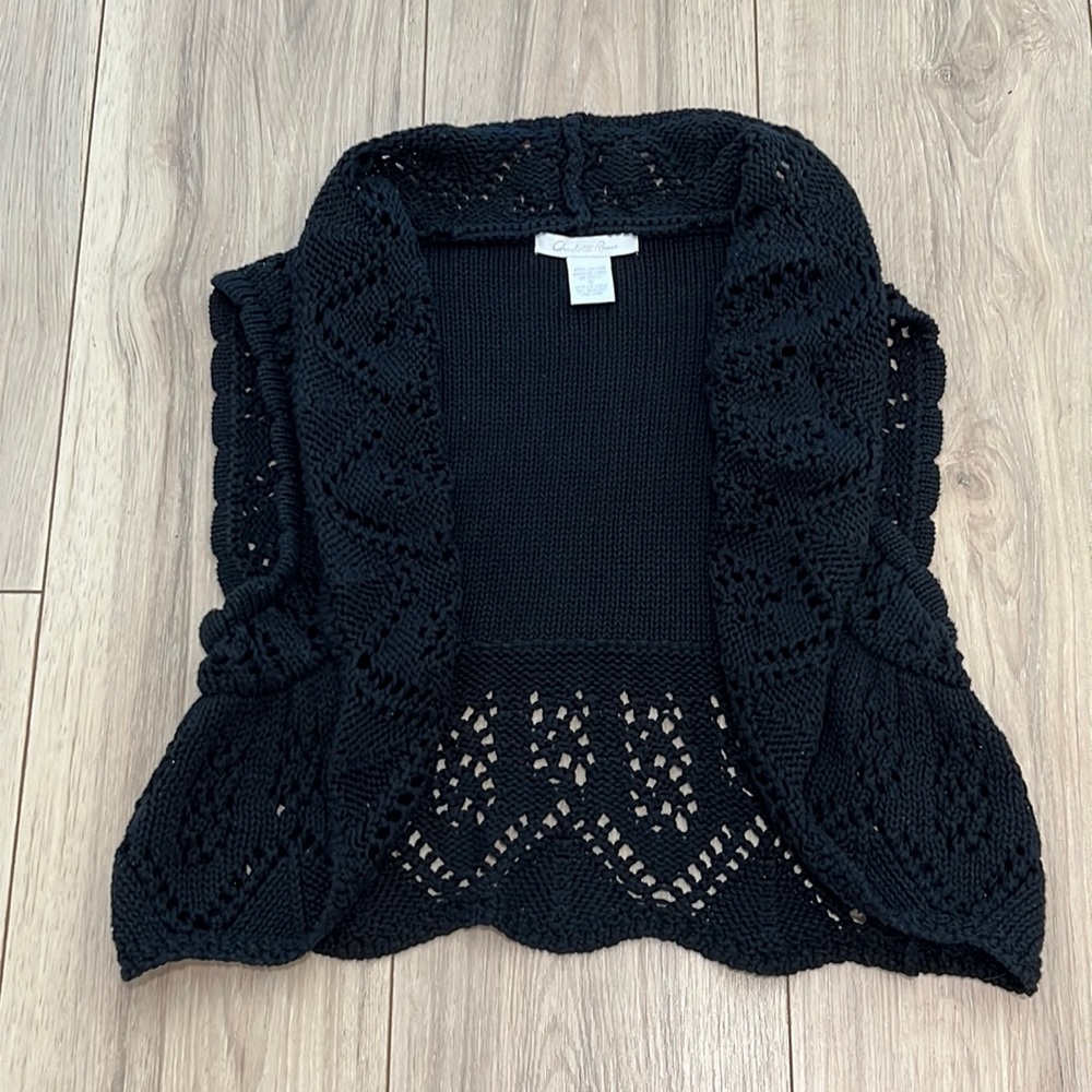 Charlotte Russe Black Crochet Knit Vest